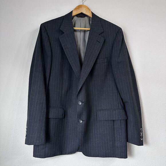 Vintage Meier & Frank Cricketeer Blazer Sport Coat Union 100% Wool Pinstripe - Picture 1 of 6